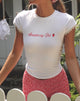 Image de Izzy Top en blanc Strawberry Girl Script