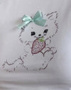 Blanc avec impression de chat aux fraises