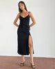 image de Jacy Ruffle Midi Dress in Mesh Black