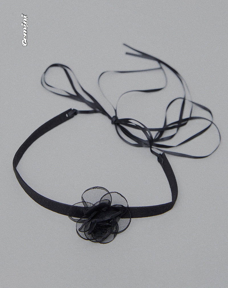 Image de Jada Collier ras du cou en rose noire Gemini Jewels