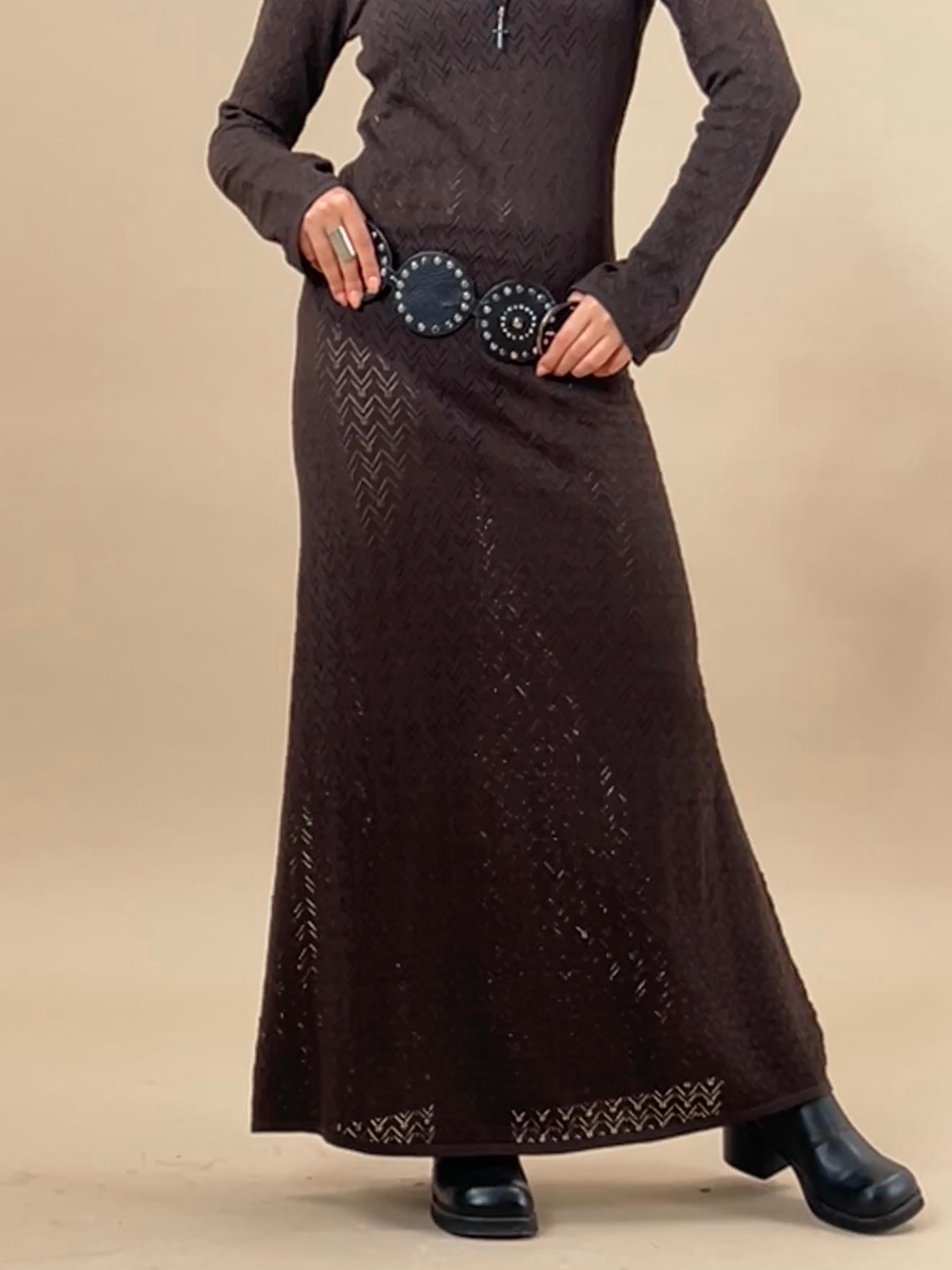 Image de Jadie Long Sleeve Maxi Dress in Coffee