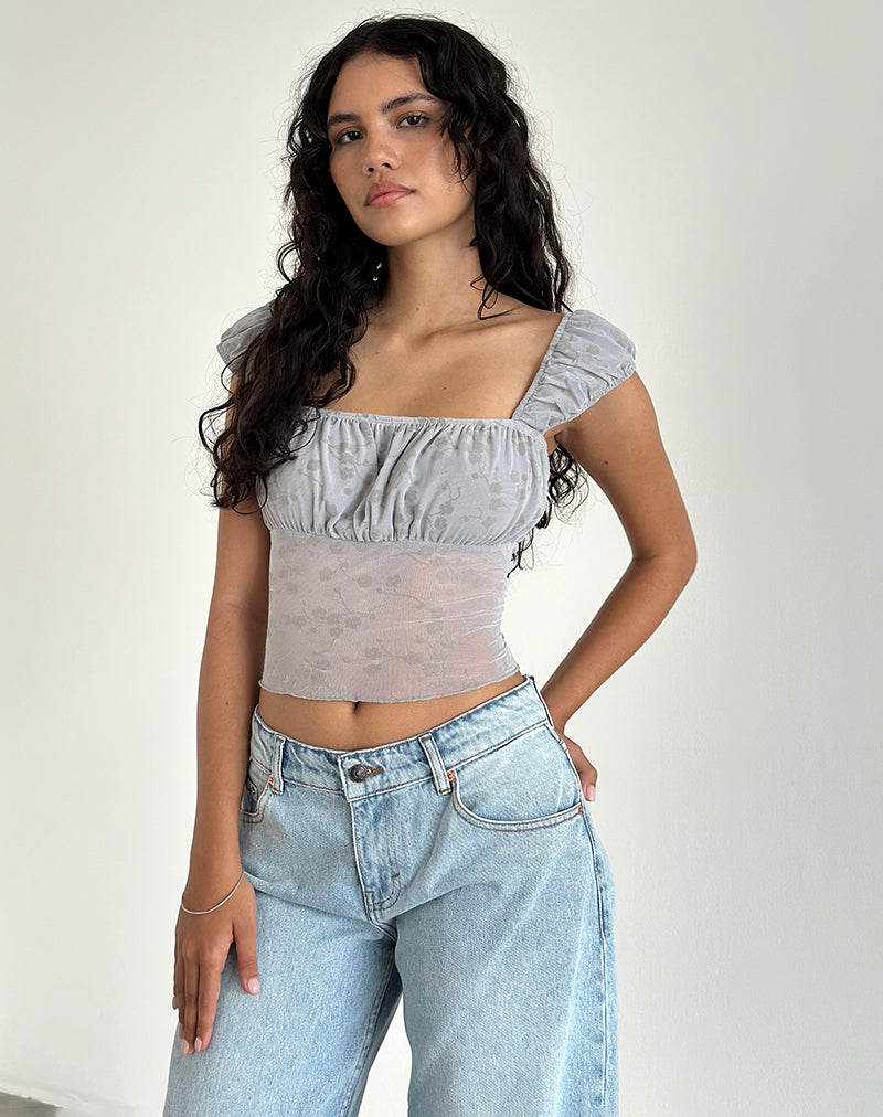 Top Jamet en Flock Chic Petals Grey