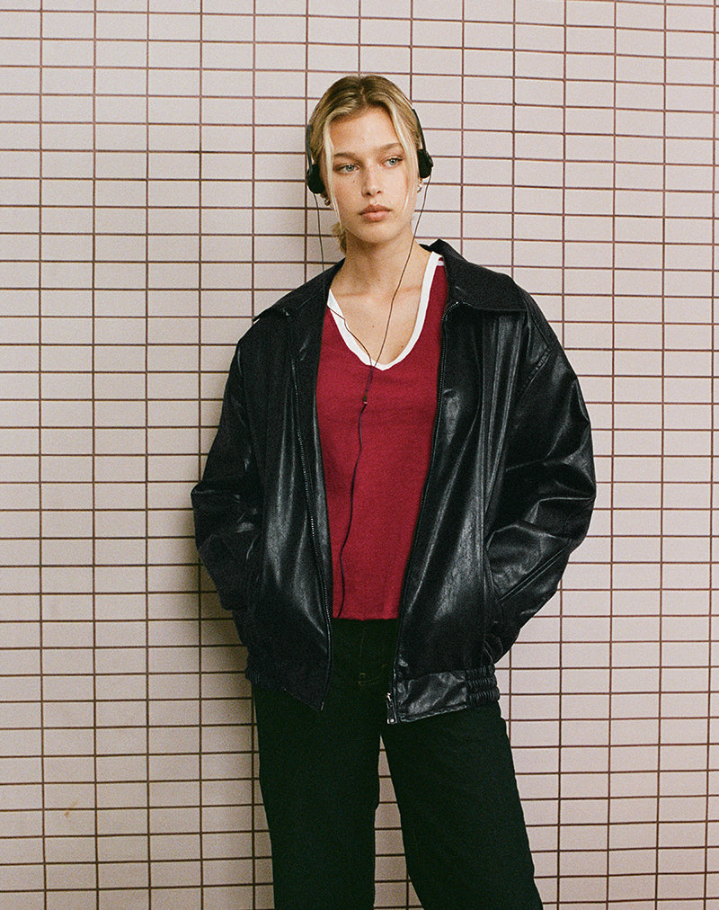 Image de la veste Cavita en PU noir