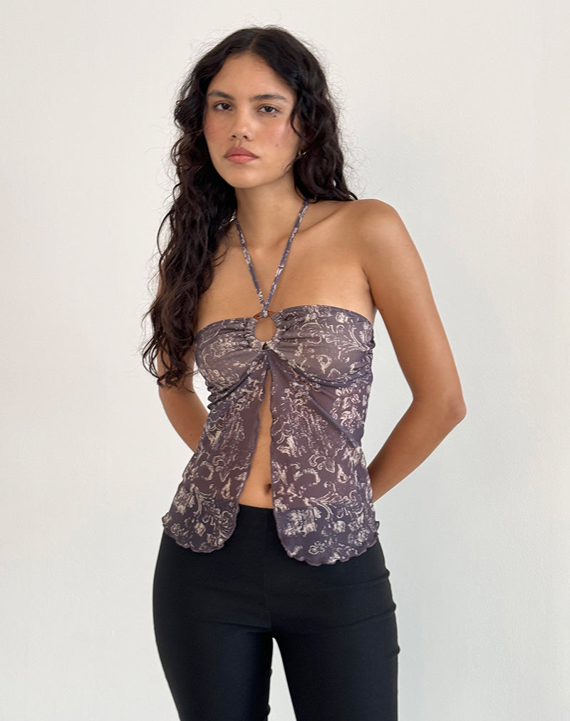 Image de Janar Top in Batik Botanical Brown