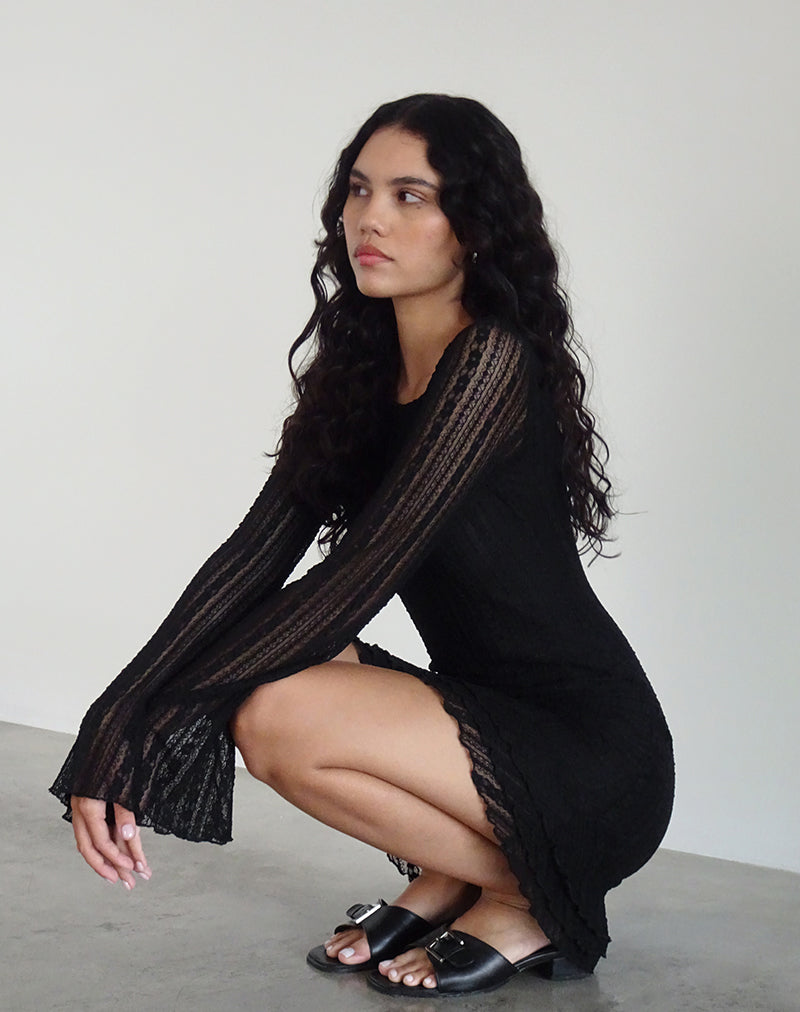 Image de Janawa Mini robe dos nu en dentelle noir