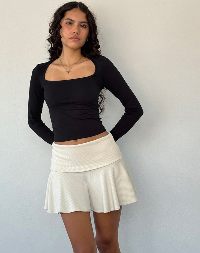 Image de Jansu Lycra Long Sleeve Top in Black