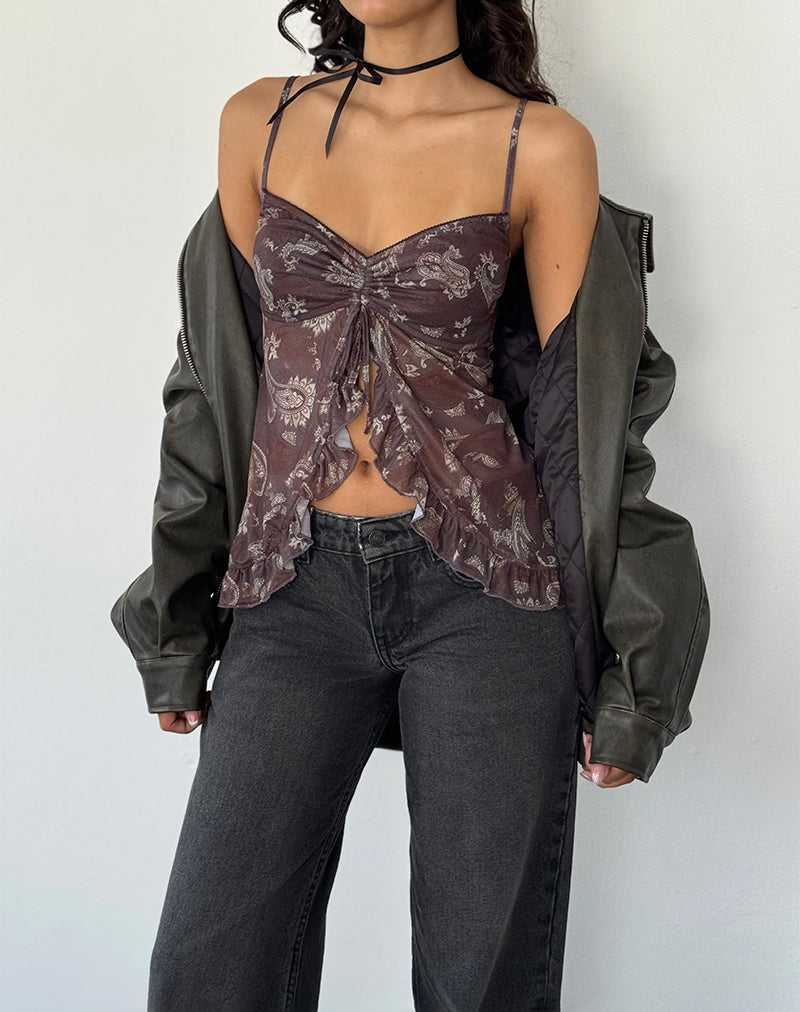 Image de Jaraga Butterfly Top in Tonal Black Paisley