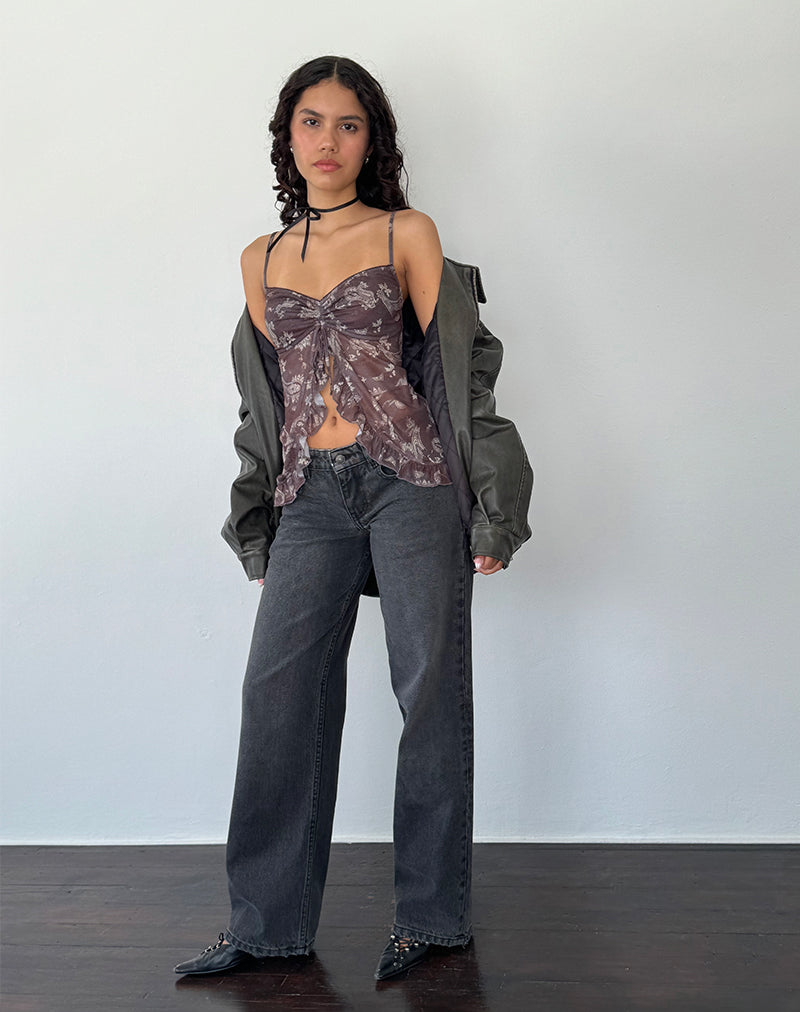 Image de Jaraga Butterfly Top in Tonal Black Paisley