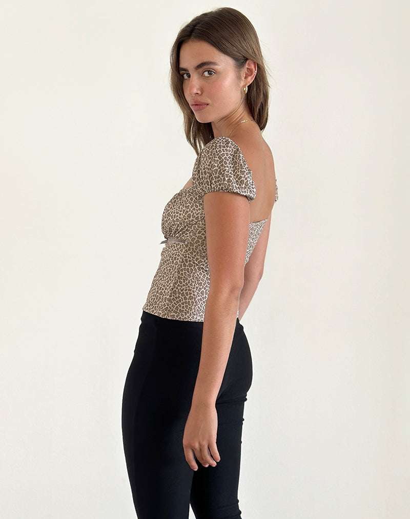 Image de la blouse Jarji en léopard délicat Light Brown