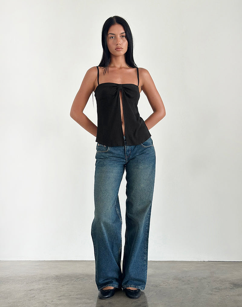 Image de Jastipa Longline Butterfly Top in Black