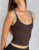 Image de Jastiya Top in Brown with Nantucket Blue Binding