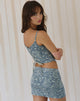 Image de Jatemi Corset Top in Blue Ornate Print