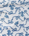 Ruban blanc et bleu imprimé