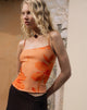 Image de Jefita Cami Top in Watercolour Hibiscus Orange