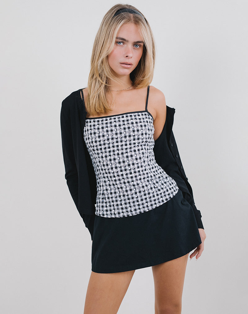 Image de Jeiha Cami Top in Floral Gingham Black