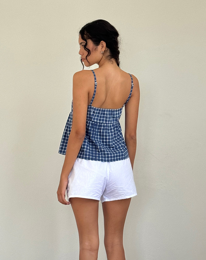 Image de Jeju Top in Navy Tartan Poplin