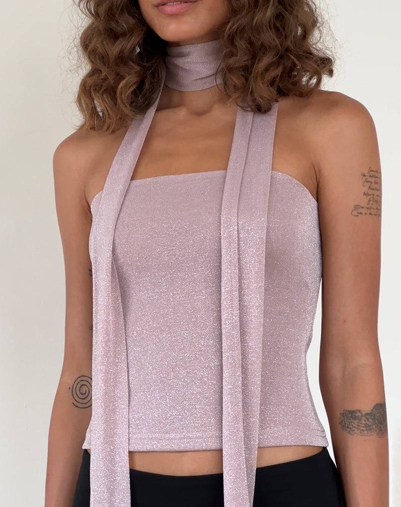 Ensemble bandeau et foulard Jeldia, rose chatoyant