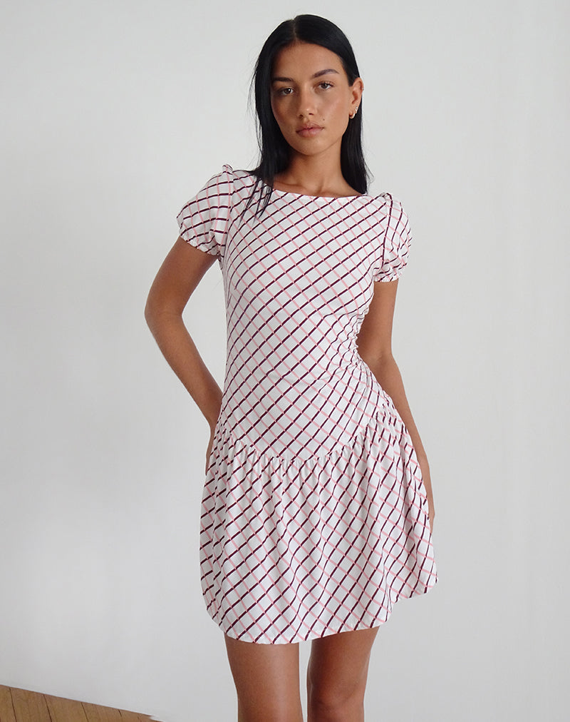 Mini robe Jemima en carreaux géométriques