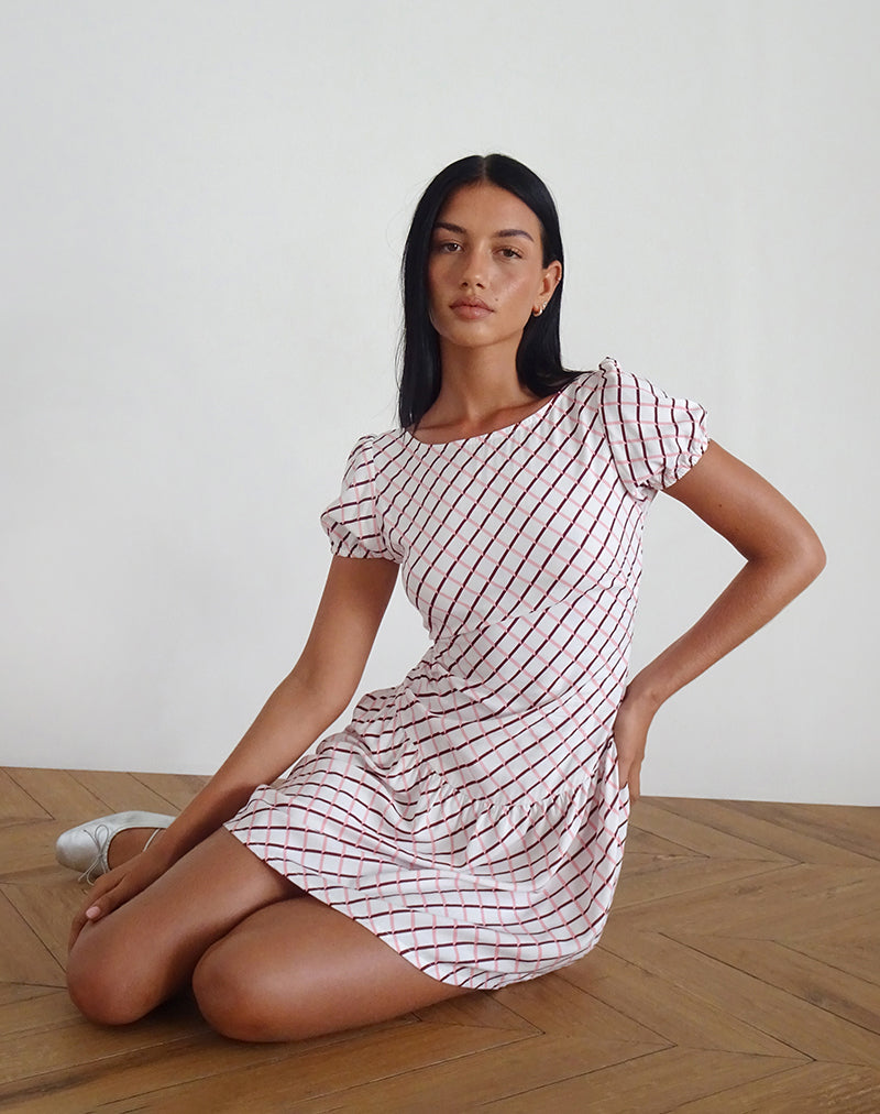 Mini robe Jemima en carreaux géométriques