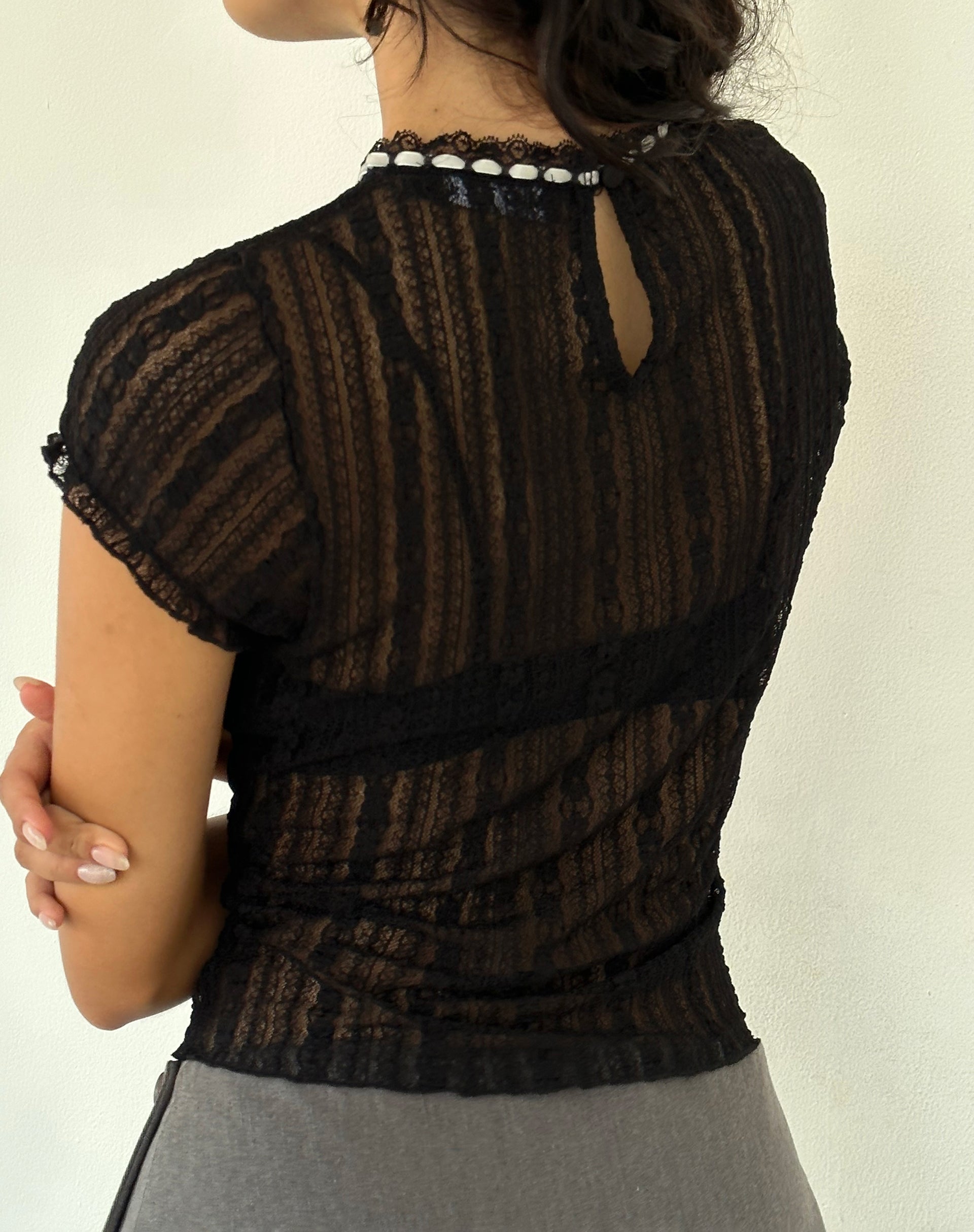 Image de Jennifer Unlined Top in Lace Black