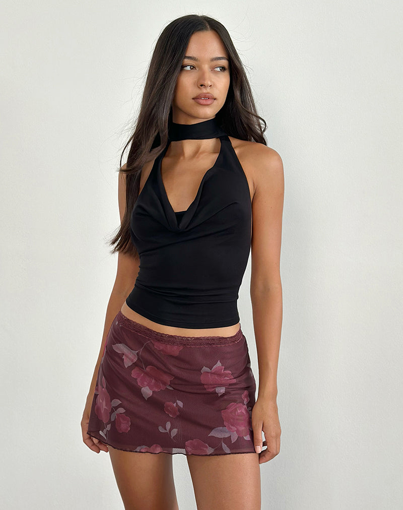 Minijupe Jeor, Blooming Rose Burgundy