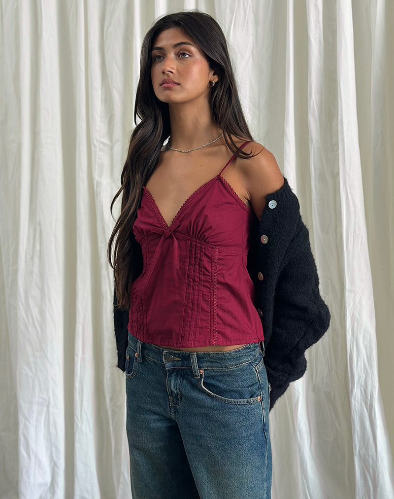 Image de Jepuni Cami Top in Burgundy