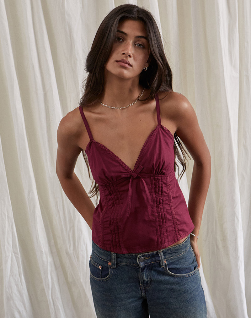 Image de Jepuni Cami Top in Burgundy