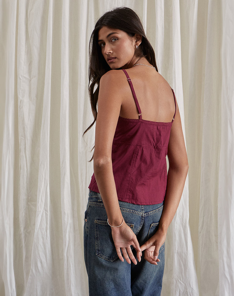 Image de Jepuni Cami Top in Burgundy