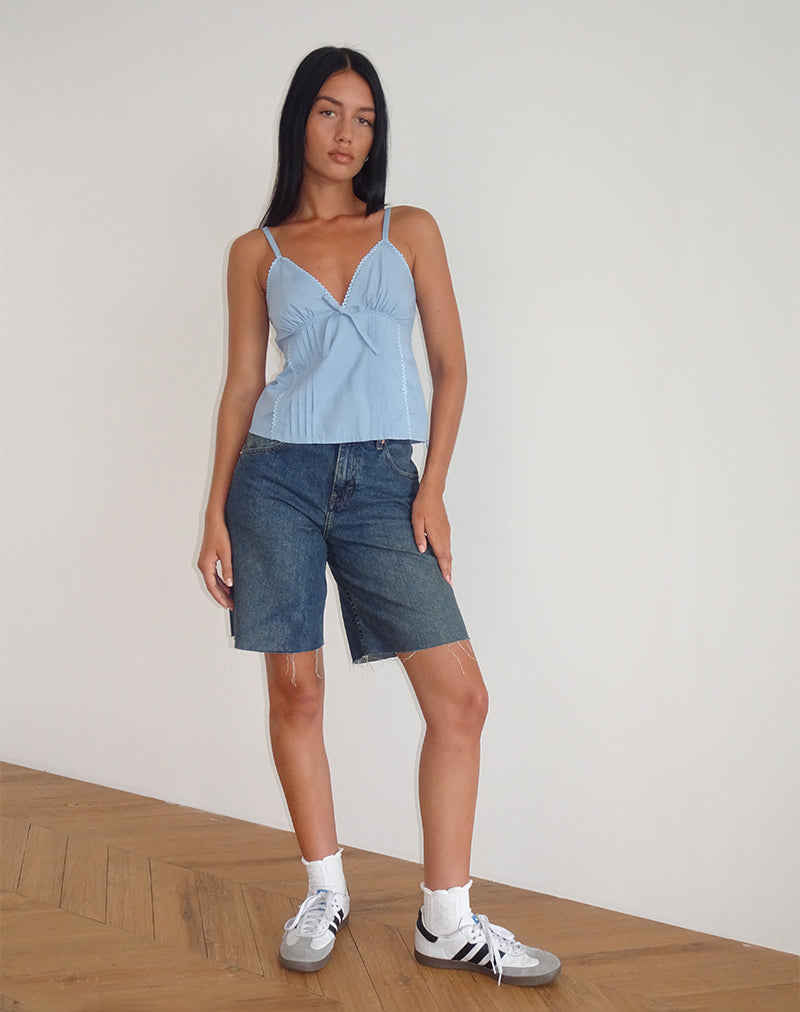 Jepuni Cami Top, Nantucket Blue Poplin
