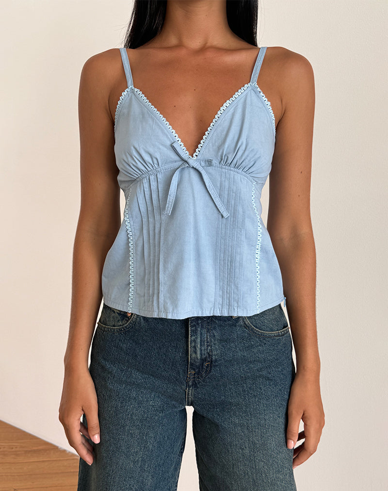 Image de Jepuni Cami Top in Nantucket Blue Poplin