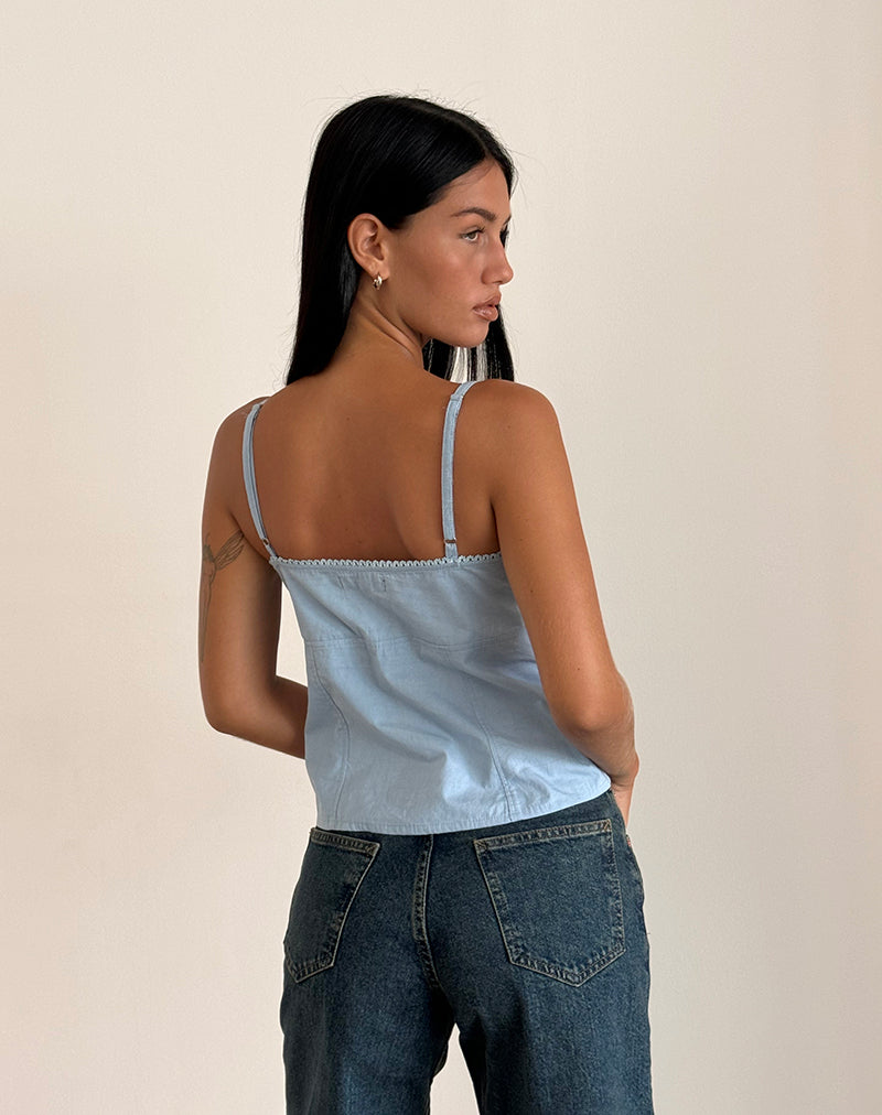 Image de Jepuni Cami Top in Nantucket Blue Poplin
