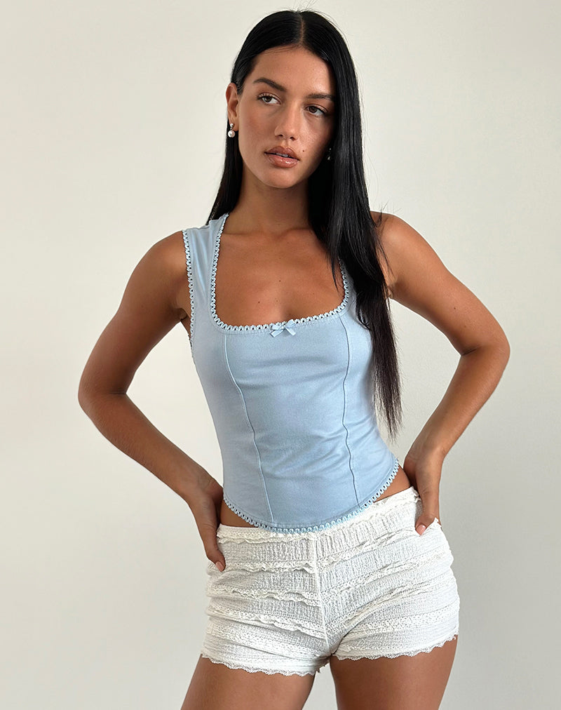 image de Jinisa Corset Top in Nantucket Blue