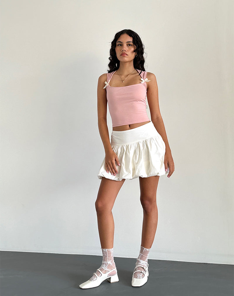 Image de Jiniso Crop Top in Pink Lady with Ivory Bows