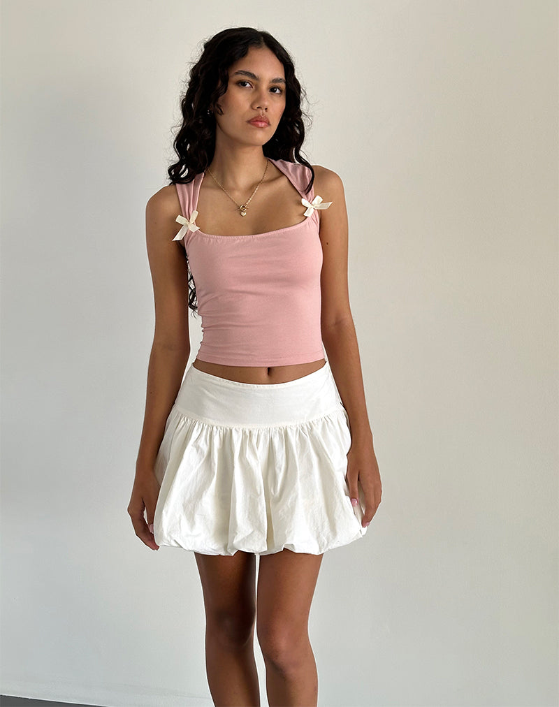 Image de Jiniso Crop Top in Pink Lady with Ivory Bows