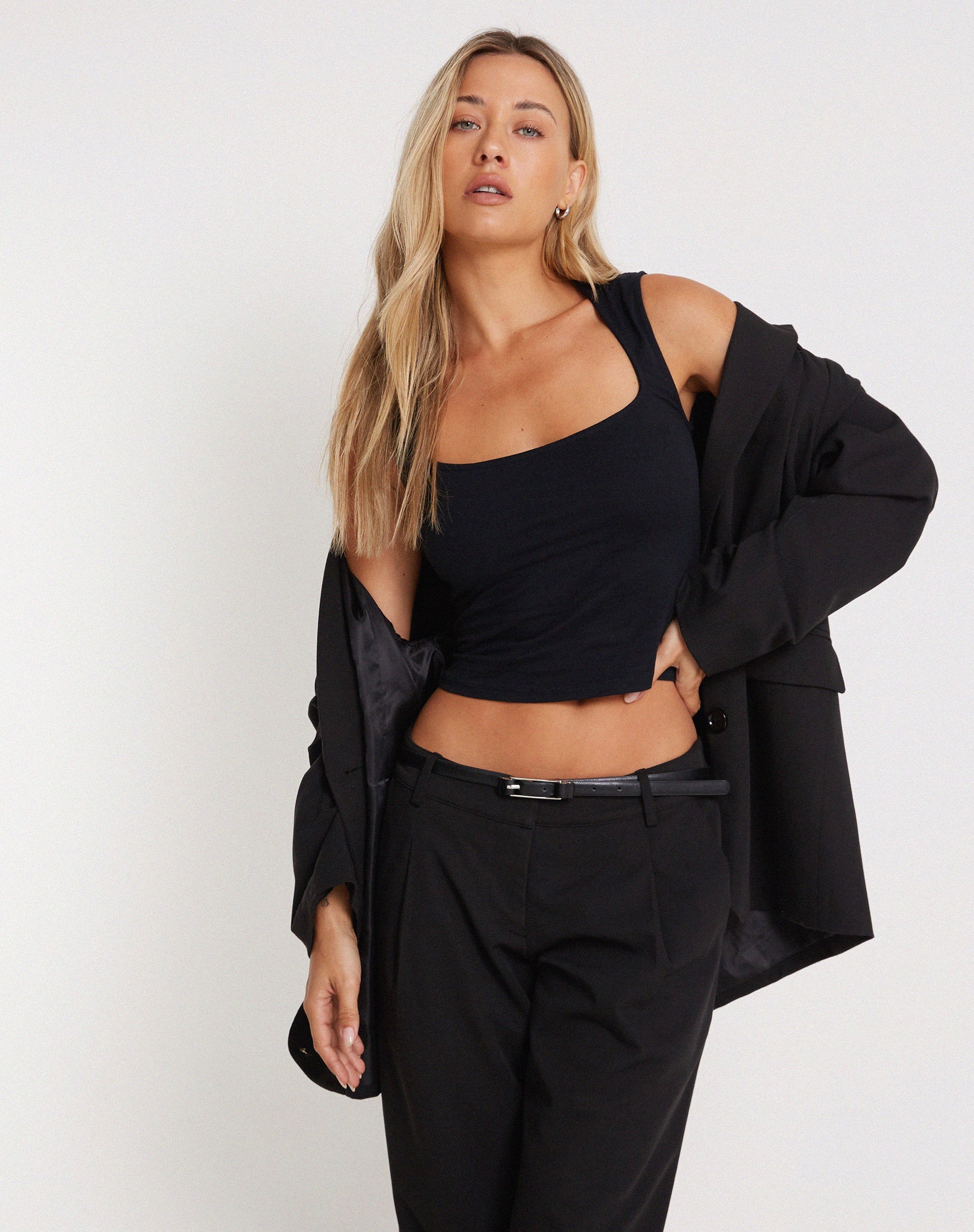 Image de Jinsu Crop Top en Lycra Noir