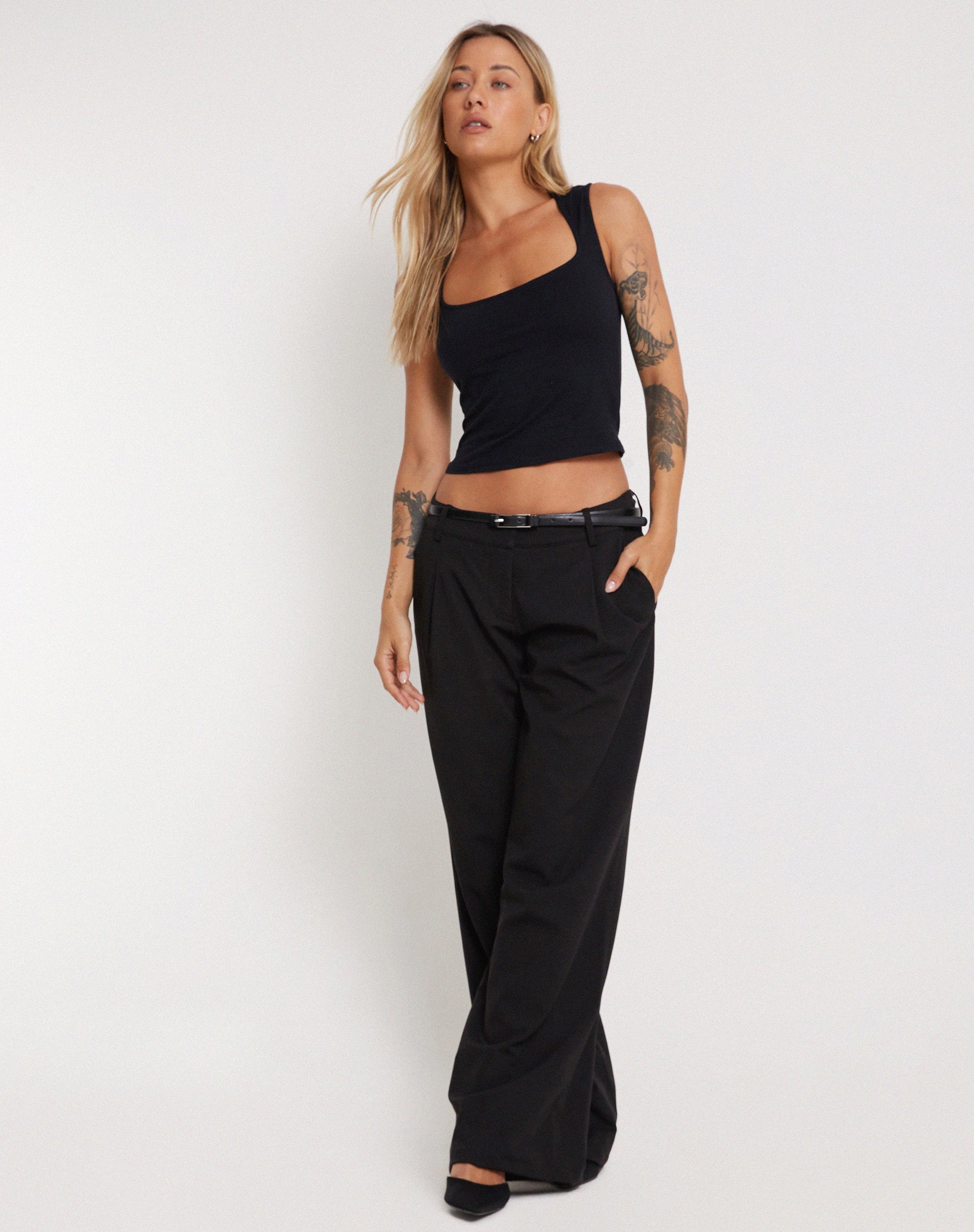 Image de Jinsu Crop Top en Lycra Noir