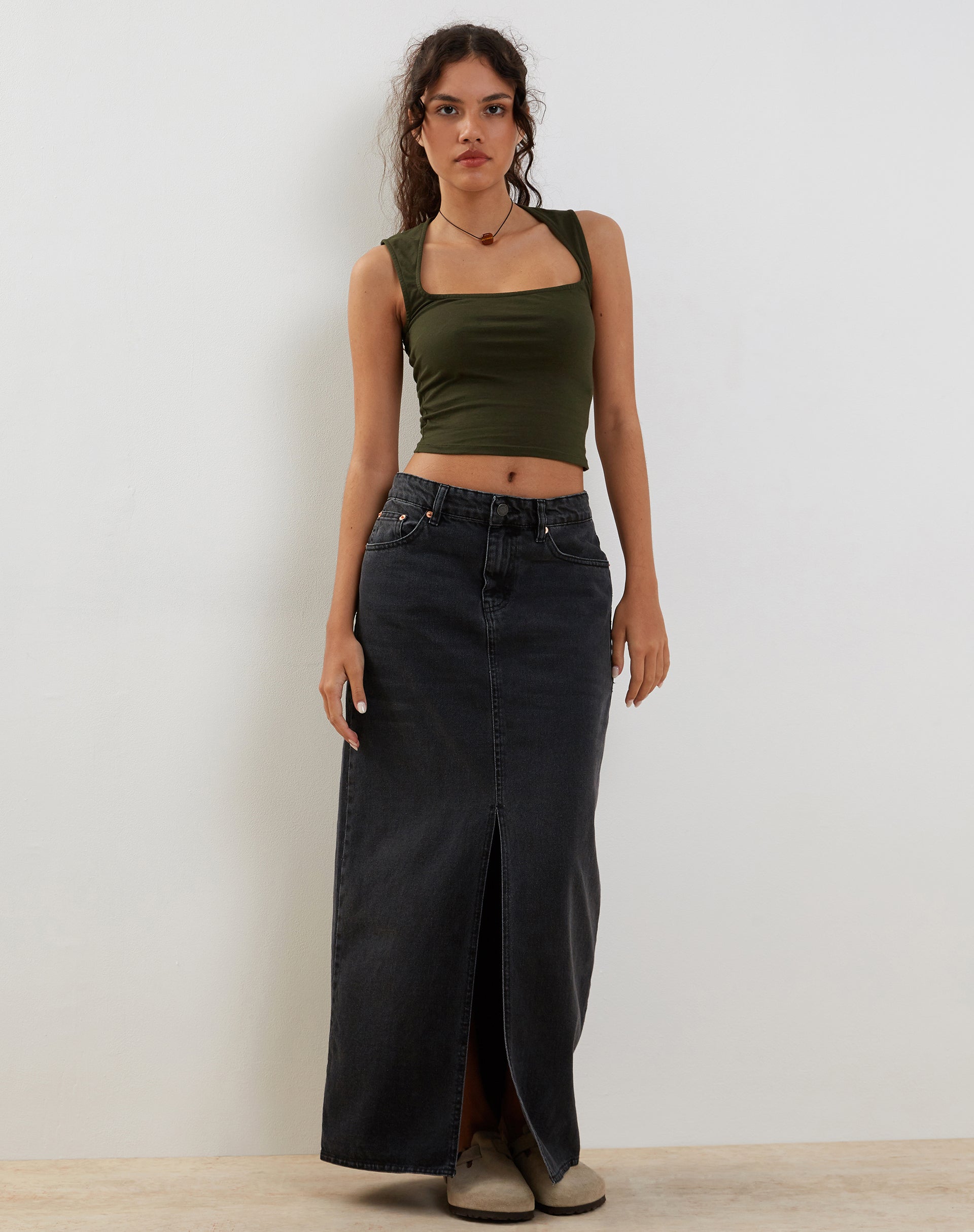 Image de Jinsu Crop Top en Lycra Olive