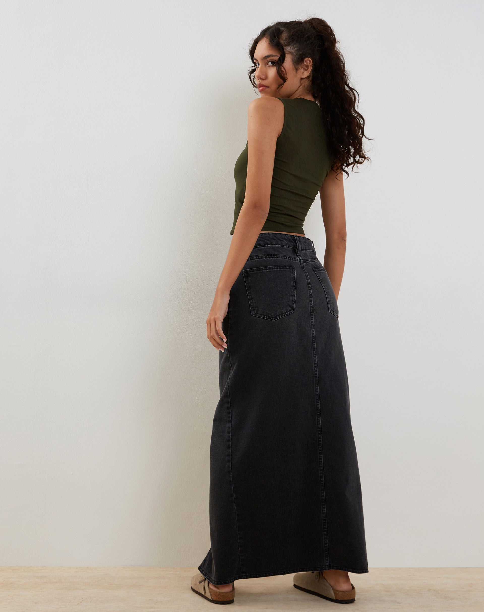 Image de Jinsu Crop Top en Lycra Olive
