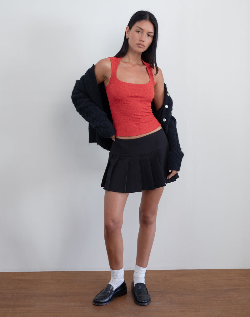 Image de Jinsu Top in Textured Stretch Red