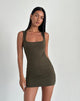 Image de Jinsuen Mini Robe en Lycra Olive