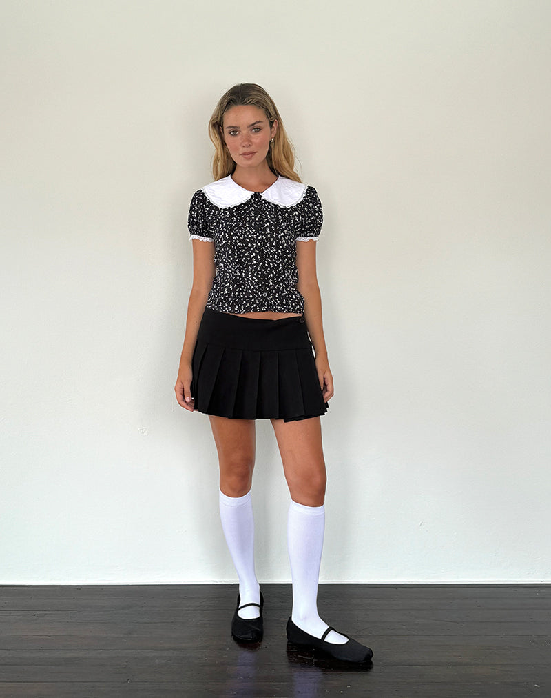 Image de la blouse Jisoya en noir Ditsy Romance