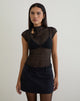 Image de Jiwon Keyhole Top in Polka Lace Black