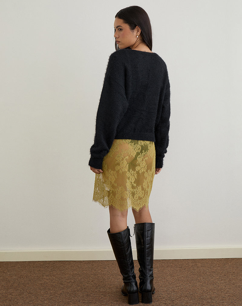 Image de Jiyo Cardigan froncé en tricot noir