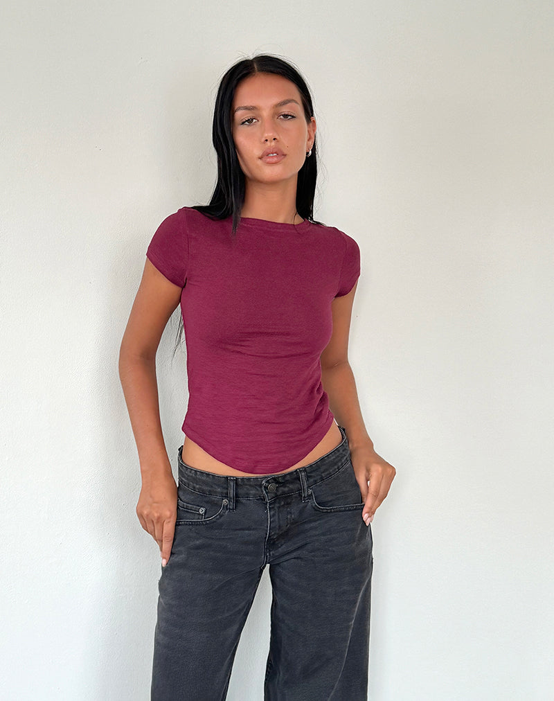 Tee-shirt en jersey Jojes, bourgogne
