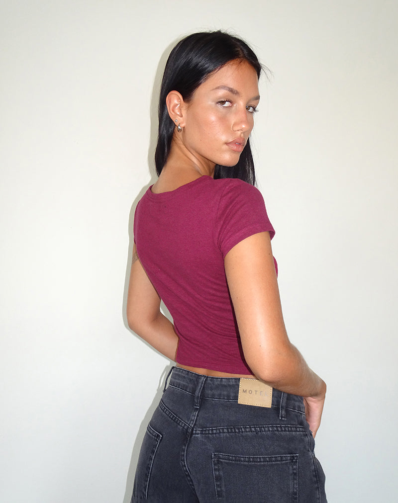 Image de Jojes Jersey Tee en Bourgogne
