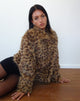 Image de Joji Crop Faux Fur Jacket in Brown Leopard