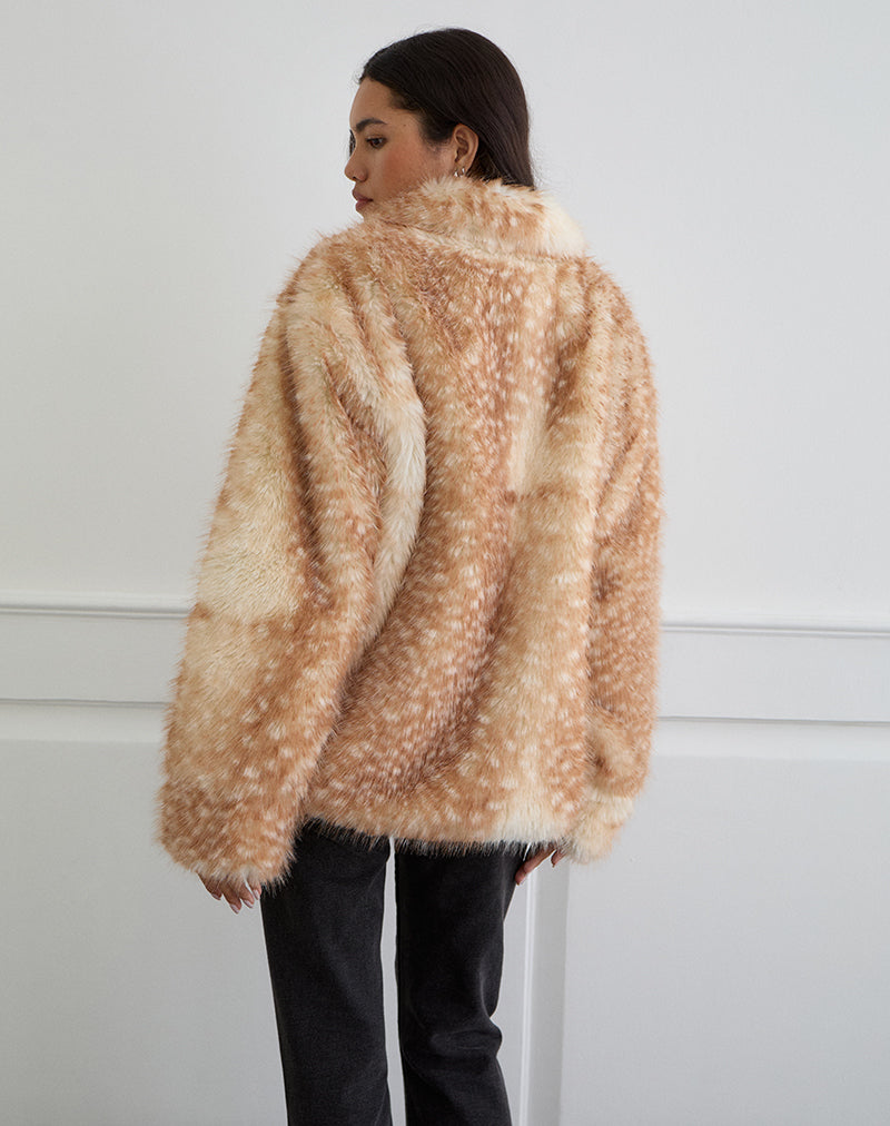 Image de la veste Joji en beige imprimé bambi