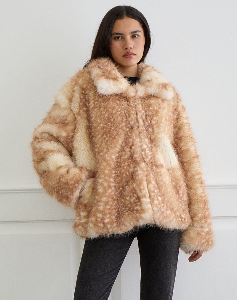 Image de la veste Joji en beige imprimé bambi