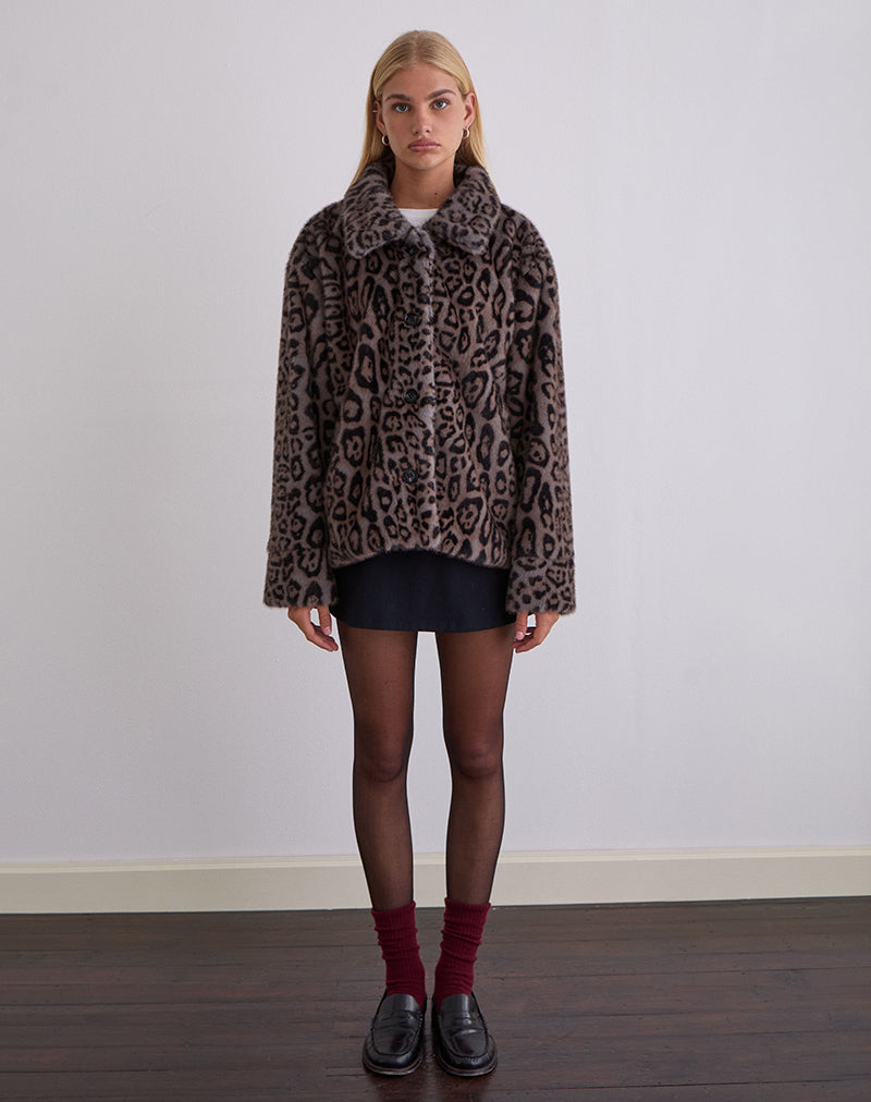 Image de la veste Joji en gris chaud léopard