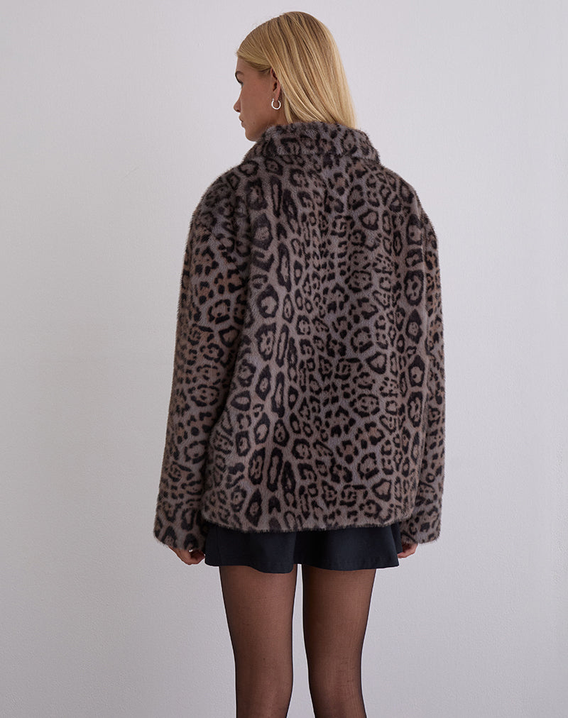 Image de la veste Joji en gris chaud léopard